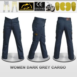 Women Motorbike Cargo Jeans Pants Reinforced with DuPont™ Kevlar® fiber